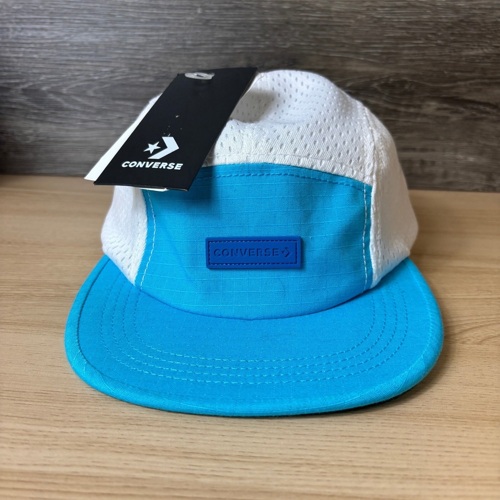 Converse Hat Cap Strap Back Blue Panel Performance All Star Adjustable NWT